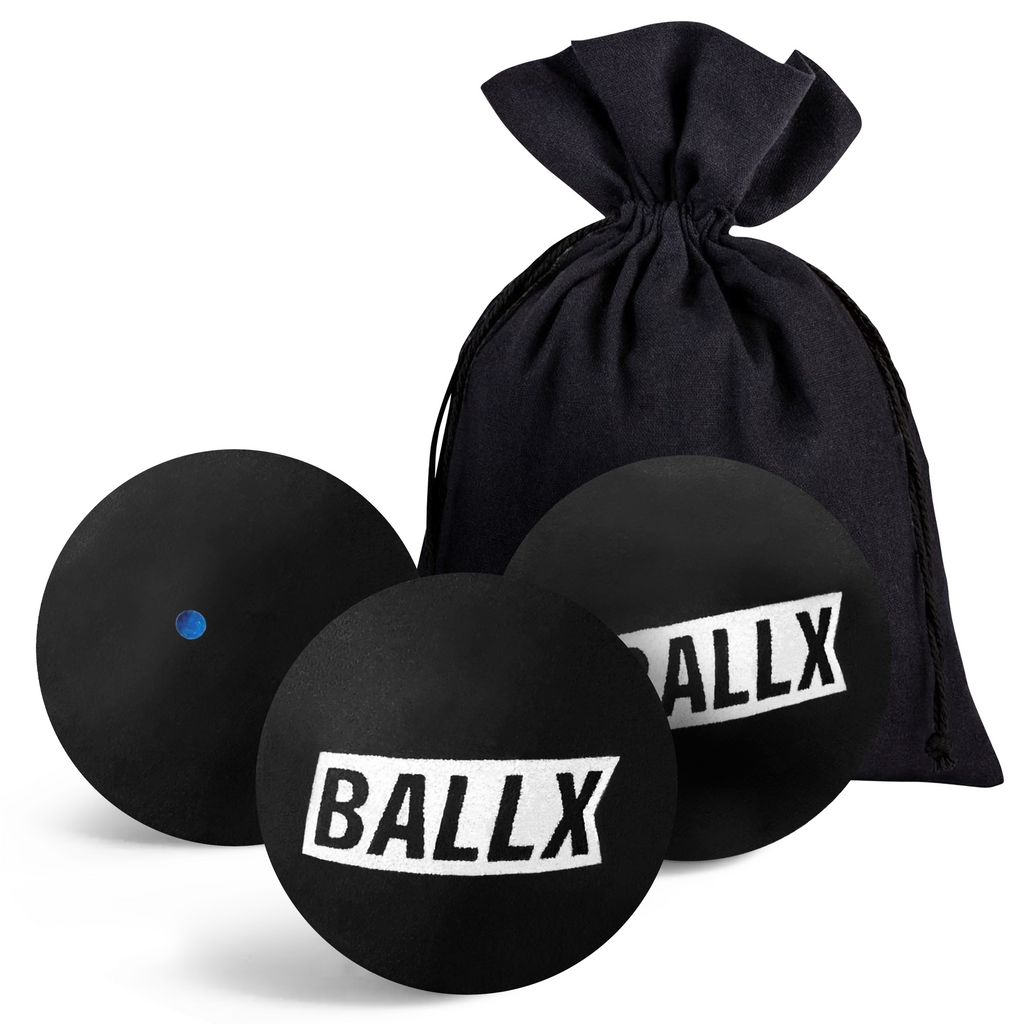 XS2000 Squash Ball Blauer Punkt Schnell - Anfängerbälle in Schwarz