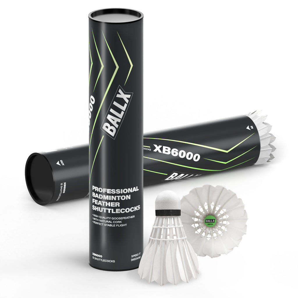 XB6000 Badminton Natur Federbälle - Gänsefedern 77 (Medium Speed)